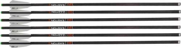 22" W/3" VANES FLAT BACK 6-PKEASTON XBOW BOLT 9MM CARBON 