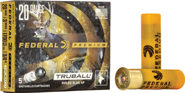 RIFLED SLUG 5RD 50BX/CSFEDERAL TRUBALL 20GA 3" 3/4OZ 