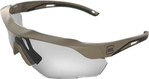 CROSSOVER DESERT TAN CLEAR LENGLOCK TACTICAL GLASSES 