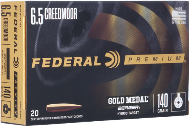 140GR BERGER VLD 20RD 10BX/CSFEDERAL GOLD MEDAL 6.5 CM 