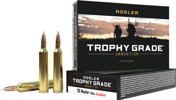 140GR ACCUBOND 20RD 10BX/CSNOSLER TROPHY GRADE 26 NOSLER 