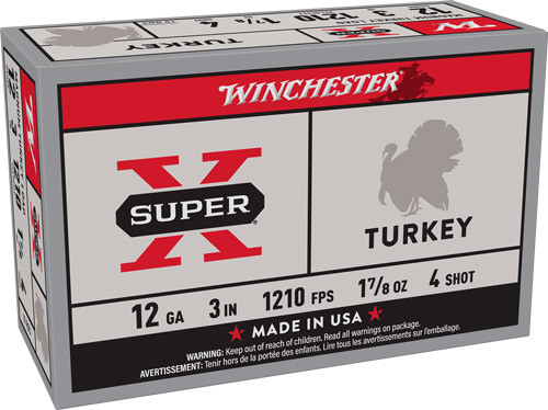 3" 1-7/8OZ #4 10RD 10BX/CSWINCHESTER SUPER-X TURKEY 12GA 