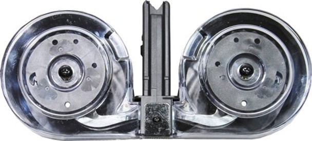 223 100RD DRUM BLK/CLEAR POLYIVER JOHNSON MAGAZINE AR15 