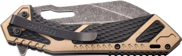 FOLDER BLACK/FDEMC USMC 3.75" WHARNCLIFFE 