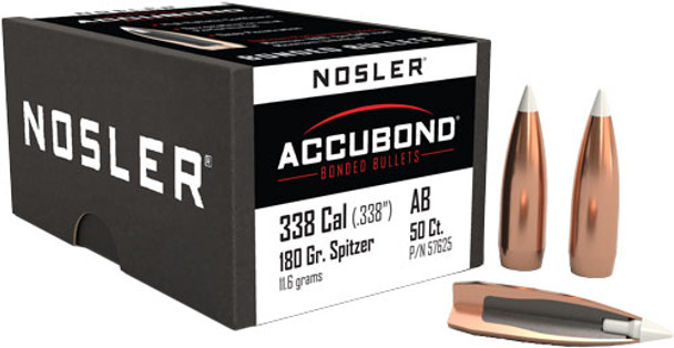 180GR ACCUBOND 50CTNOSLER BULLETS 338 CAL .338 