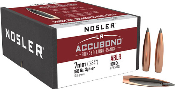 168GR ACCUBOND LR 100CTNOSLER BULLETS 7MM .284 