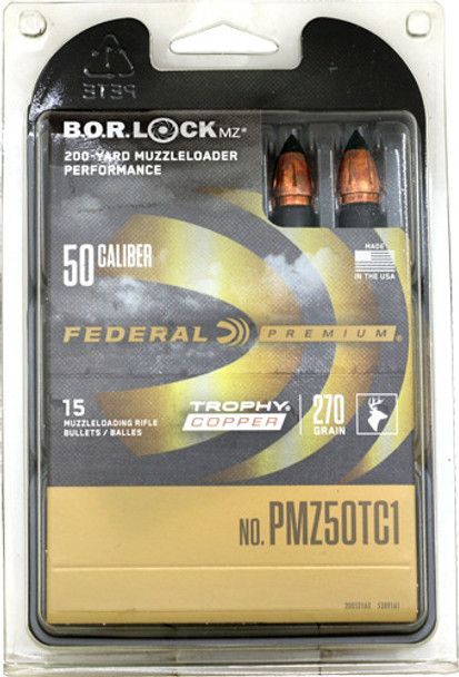 COPPER MZ/BOR LOCK 15RD 10BX/CFEDERAL 50CAL 270GR TROPHY 