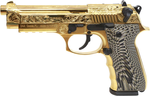 ADJ SIGHT 18RD GOLD ENGRAVEDGIRSAN REGARD MC DELUXE 9MM 