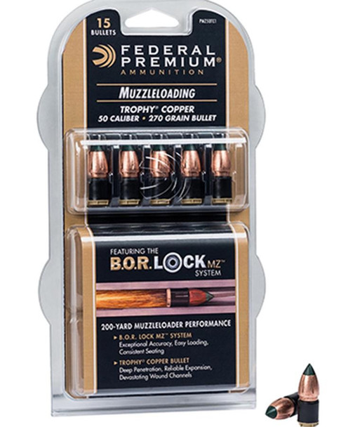 Federal Premium Trophy Copper Muzzleloader Bullets .50 cal 270 gr Poly Tip  15/box