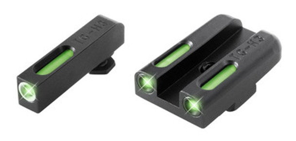Truglo TFX Tritium/Fiber Optic Day/Night Sights Fits Glock 42 43 43x 48 White Outline Front/Green Rear