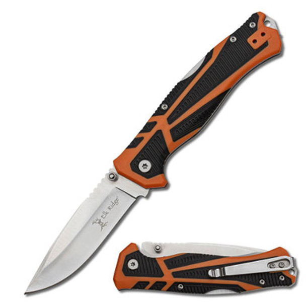 Master Cutlery Elk Ridge Trek Folding Knife 3 1/2" Blade Orange and Black