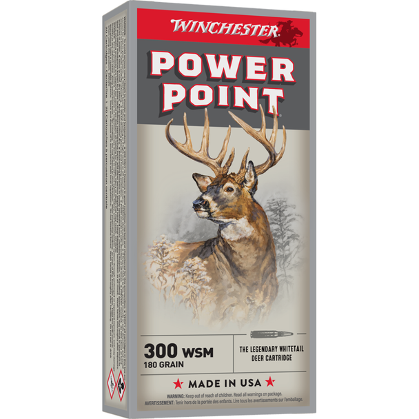 Winchester Super-X Power Point Rifle Ammunition .300 WSM 180 gr. PSP 2970 fps 20/ct