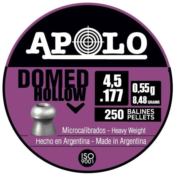 Hatsan Apolo Domed Hollow Air Rifle Pellets 177 Cal 8.48 gr 250/ct