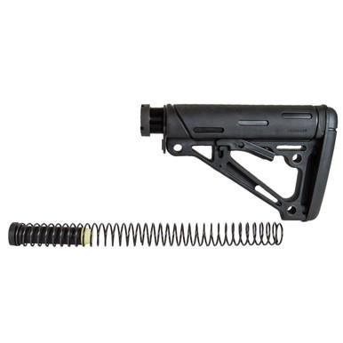 Hogue AR-15/M-16 OM Collapsible Buttstock Assembly with Buffer Tube and Hardware-Black Rubber
