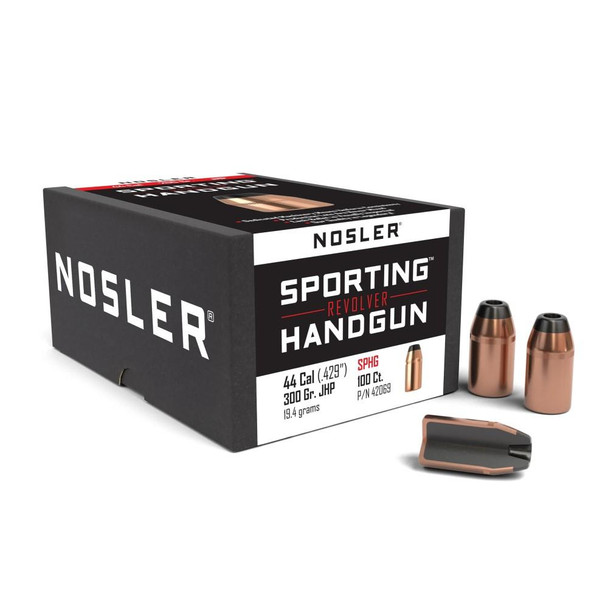 Nosler Sporting Handgun Revolver Bullets .44 cal .429" 300 gr JHP 100/ct