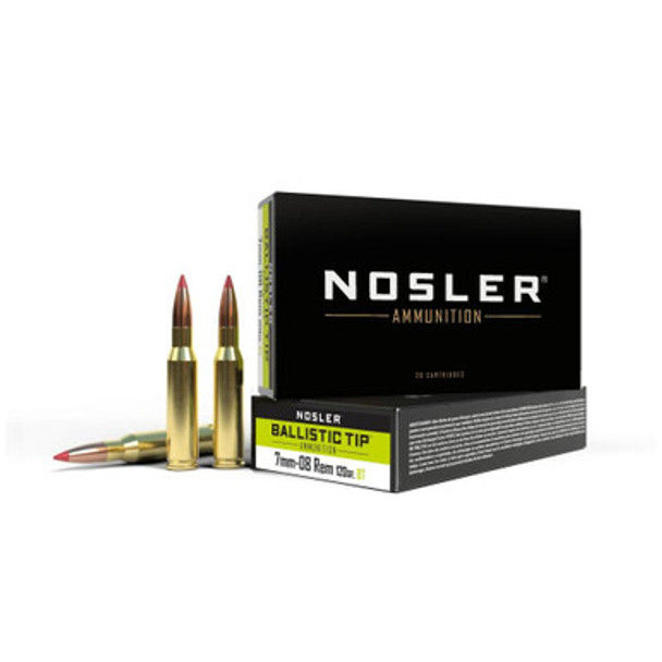 Nosler Ballistic Tip Rifle Ammunition 7mm-08 120gr Ballistic Tip Hunting Ammo (20 ct.)