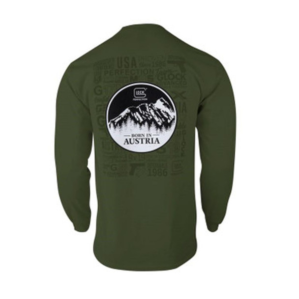 Glock Born in Austria Long Sleeve Shirt Military Green L