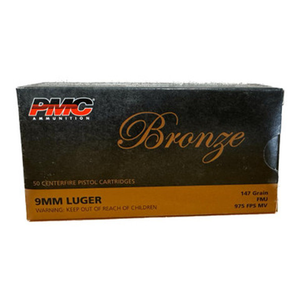 PMC Bronze Handgun Ammunition 9mm Luger 147gr FMJ 975 fps 50/ct