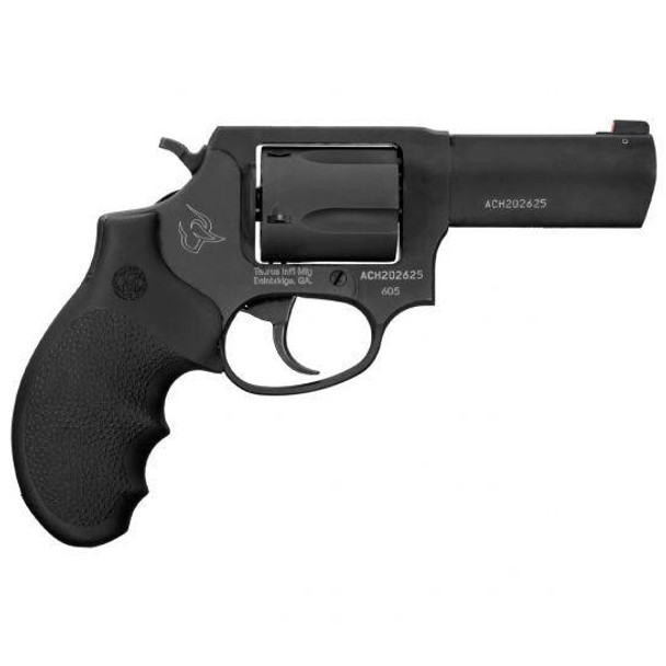 Taurus Defender 605 357 Mag/38 Spl+P Matte Black Oxide 3 in Hogue Rubber Grip Handgun 5rd Magazine