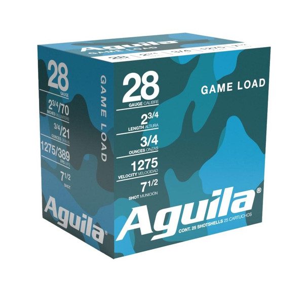 Aguila High Velocity Shotshells 28ga 2-3/4" 3/4oz 1275 fps #7.5 25/ct