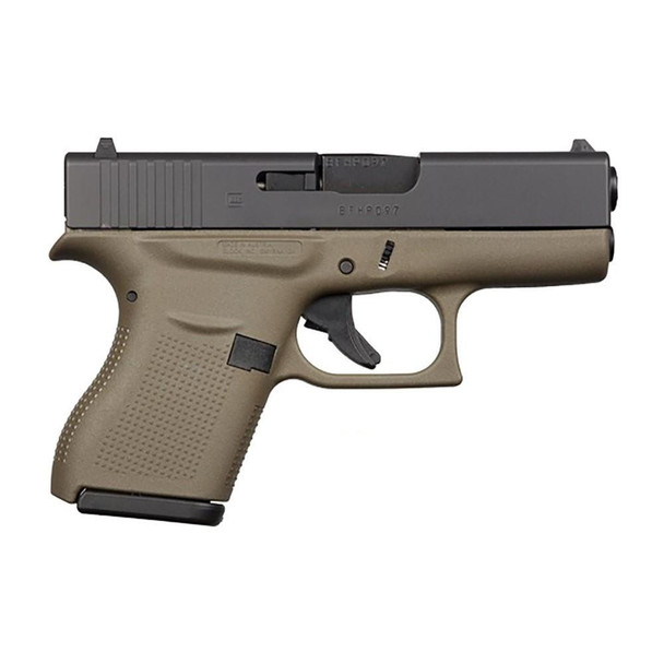 Glock 43 Subcompact Handgun 9mm Luger 6/rd Magazines (2) 3.4" Barrel OD Green Frame Black Slide Austria
