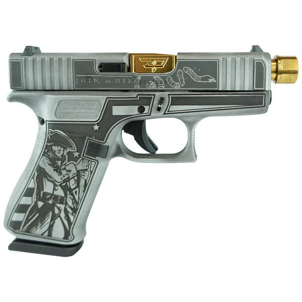 Glock 43x Custom "Liberty or Death" Subcompact Handgun 9mm Luger 10/rd Magazines (2) 4" Gold Barrel Austria