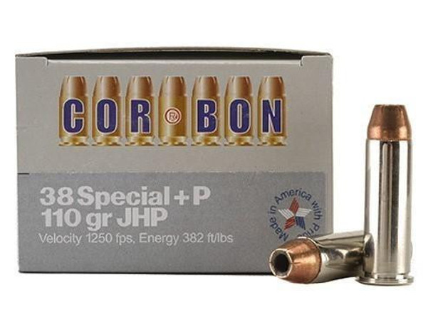 Corbon Self-Defense JHP Handgun Ammunition .38 Spl (+P) 110 gr JHP 1050 fps 20/box