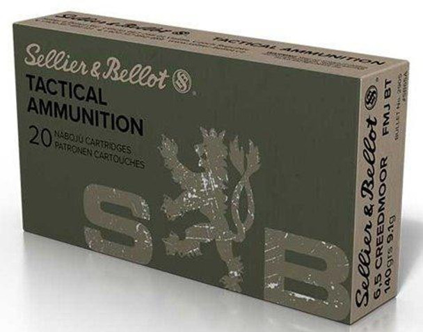 Sellier & Bellot Tactical Rifle Ammunition 6.5 Creedmoor 140 gr FMJBT 2657 Fps 20/ct