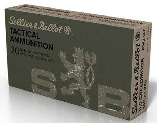 Sellier & Bellot Tactical Rifle Ammunition 6.5 Creedmoor 140 gr FMJBT 2657 Fps 20/ct