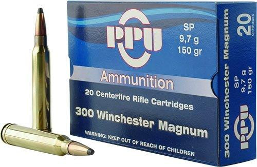PPU Rifle Ammunition .300 Win Magnum 150 gr SP 3250 fps 20/ct