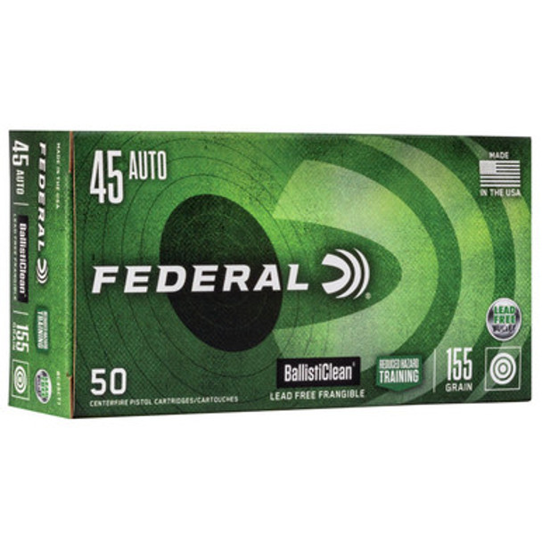 Federal Ballisticlean Frangible Handgun Ammuntion .45 ACP 155gr  RHT 1130 fps 50/ct