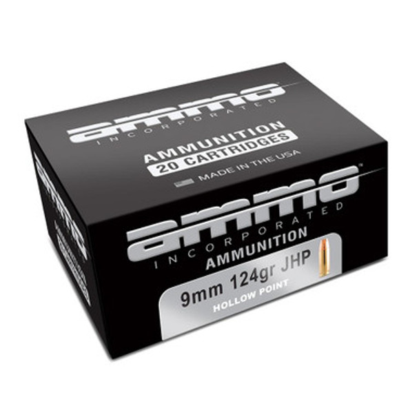 Ammo Inc Signature Handgun Ammunition 9mm Luger 124gr JHP 1017 fps 20/ct