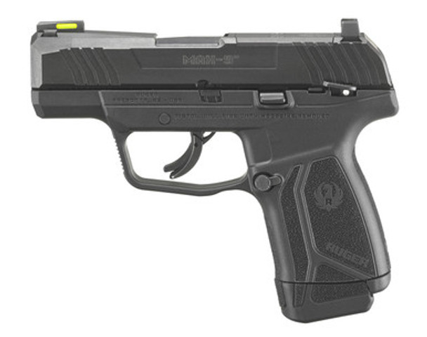Ruger Max-9 Optic Ready Handgun 9mm Luger 12rd Magazine 3.2" Barrel Fiber Optic Sights Black Grip
