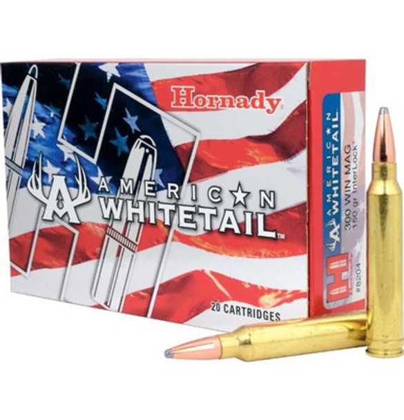Hornady American Whitetail Rifle Ammunition .300 Win 150 gr SP 3275 fps - 20/ct