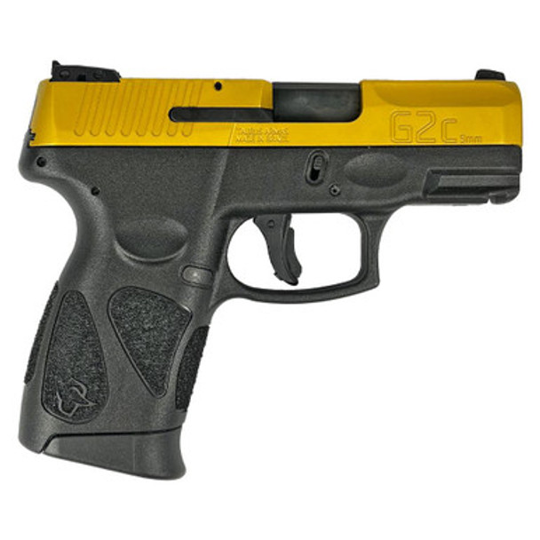 Taurus G2C Handgun 9mm Luger 12rd Magazine(2) 3.2" Barrel Gold PVD Slide/Black Grip