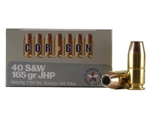 Corbon Self-Defense JHP Handgun Ammunition .40 S&W 165 gr JHP 1150 fps 20/box
