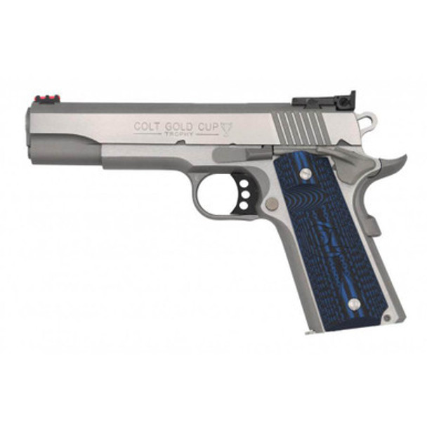 Colt Gold Cup Handgun 38 Super 8rd Magazine 5" Barrel Stainless Finish G10 Grips