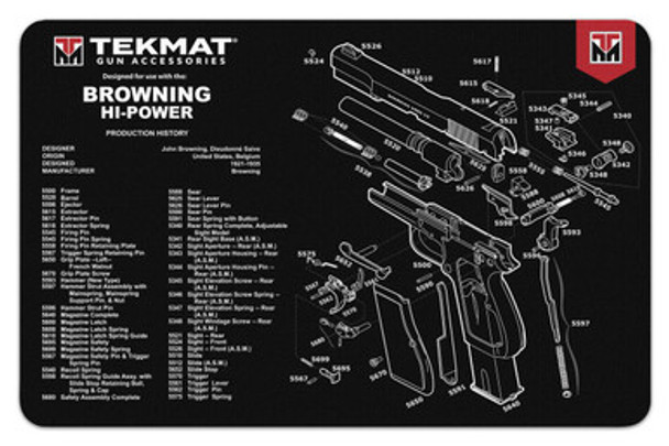TekMat 11x17 Gun Cleaning Mat- Browning Hi Power