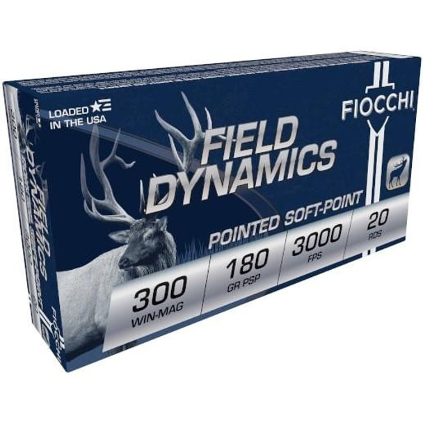 Fiocchi Field Dynamics Rifle Ammunition .300 Win Mag 180 gr PSP 3000 fps 20/ct