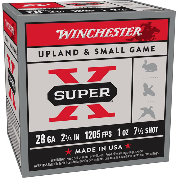 Winchester Super-X Game Shotshells 28 ga 2-3/4" 1 oz 1205 fps #7.5 25/ct