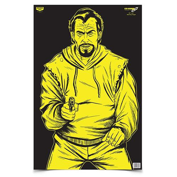 Birchwood Casey EZE-Scorer 23" x 35" BC Bad Guy Black/Yellow - 5/ct Paper Folded