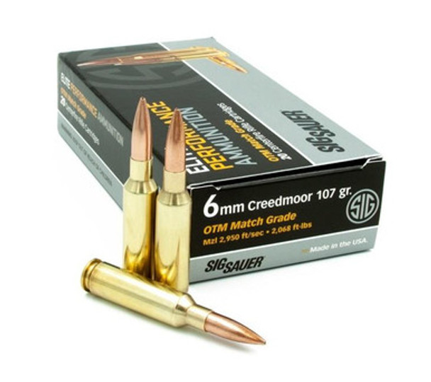 AMMO 6MM CREEDMOOR 107GR ELITE MATCH GRADE OTM BOX/20