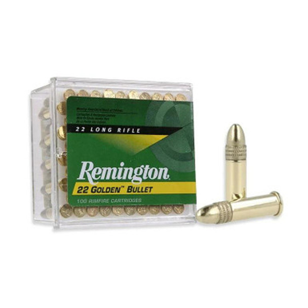 Remington Golden Bullet Rimfire Ammunition .22 LR 40 gr solid 1255 fps 100/ct