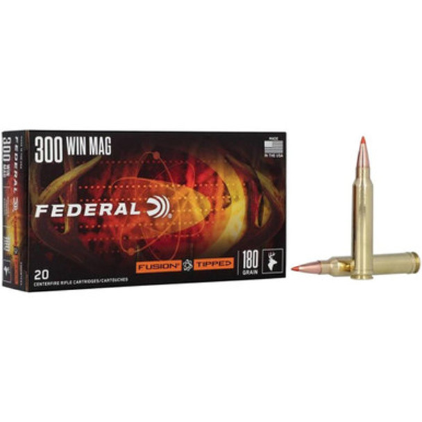 Federal Fusion Tipped Rifle Ammunition 300 Win Mag 180gr PT 2950 fps 20/ct