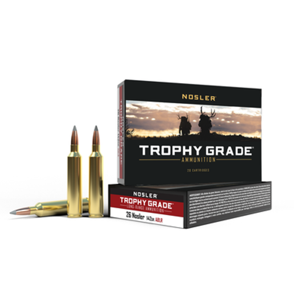 Nosler Trophy Grade Rifle Ammunition 26 Nosler 142gr ABLR 20/Box