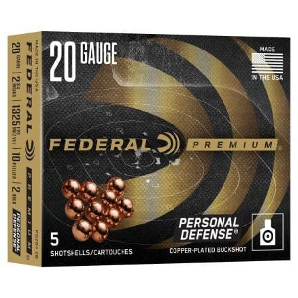 Federal Personal Defense Shotshells w/Flitecontrol 20ga 2-3/4" 10 Plts 1325 fps #2B 5/ct