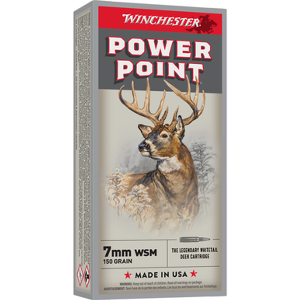 Winchester Super-X Power Point Rifle Ammunition 7mm WSM 150 gr. PSP 3200 fps 20/ct