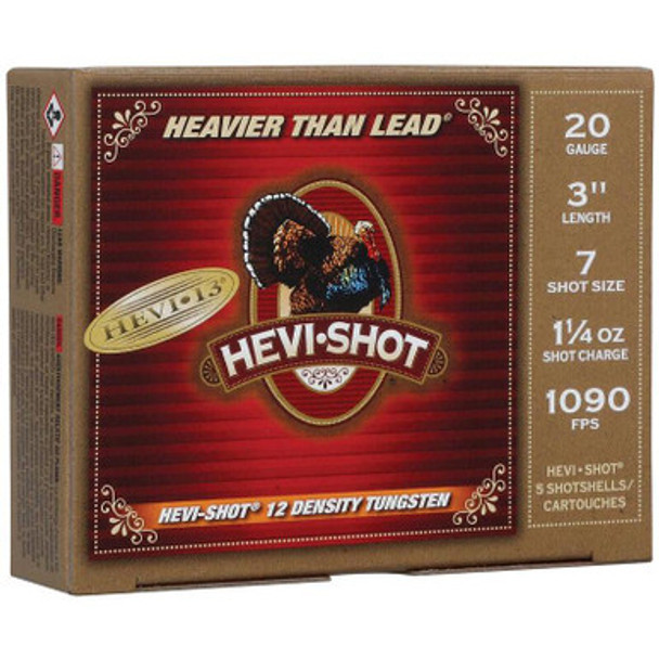 HEVI-Shot HEVI-13 Shotshells 20ga 3" 1-1/4oz 1090 fps #7 5/ct