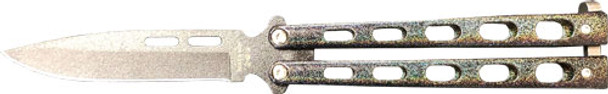 2.38" GALAXY PWDR COAT SPR PNTBEAR & SON BUTTERFLY KNIFE 
