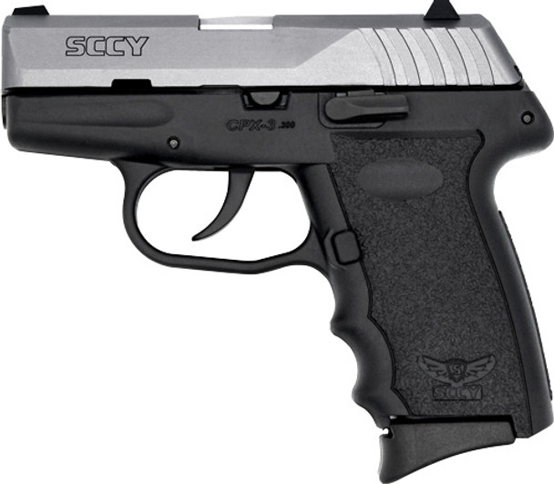 10RD STAINLESS/BLK W/O SAFETYSCCY CPX3-CB PISTOL DAO 380ACP 